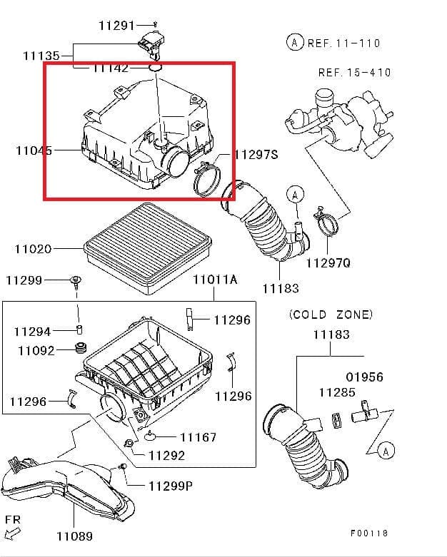 MITSUBISHI L200- PICK UP- 06/15; HAVA FİLTRE KUTUSU ÜST PARÇA (DELİKLİ) (ORİJİNAL) thumbnail 4