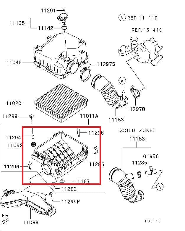 MITSUBISHI L200- PICK UP- 06/15; HAVA FİLTRE KUTUSU ALT PARÇA (ORİJİNAL) thumbnail 3