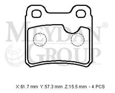 OPEL ASTRA- F- SD/HB- 92/94; ARKA FREN BALATASI (KABLOSUZ)(DİSK) (61,7X57,3X15,5) (FMK) thumbnail 4