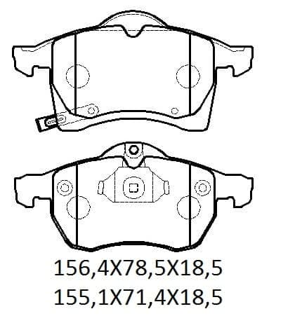 OPEL ZAFIRA- 99/04; ÖN FREN BALATASI (DİSK) (156,4X78,5X18,5/155,1X71,4X18,5) (BRAMAX) thumbnail 4