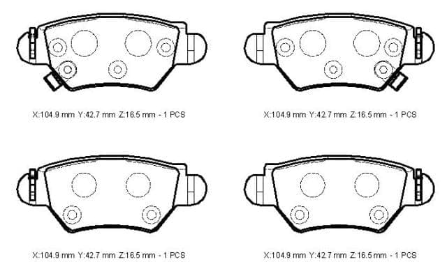 OPEL ZAFIRA- 99/04; ARKA FREN BALATASI 1,6/1,8/2,0 (DİSK) (104,9X42,7X16,5) (FMK) thumbnail 4