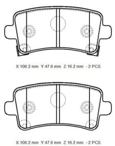 OPEL INSIGNIA- 09/17; ARKA FREN BALATASI 1,4/1,6/1,8/2,0 (DİSK)(106,4X47,4X17,3)(BRAMAX) thumbnail 4