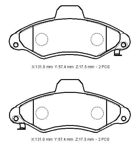FORD ESCORT- 95/99; ÖN FREN BALATASI(DİSK) (131X57,4X17,5) (BRAMAX) (1/2)