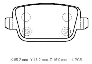 FORD S MAX- 07/09; ARKA FREN BALATASI 1,6/1,8/2,0/2.2 TDCI (DİSK)(95,2x43,2x15)(BRAMAX) thumbnail 3