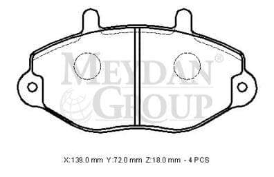 FORD TRANSIT- T15- 96/02; ÖN FREN BALATASI T15 (DİSK) (138,8X71,70X18) (BRAMAX) thumbnail 4