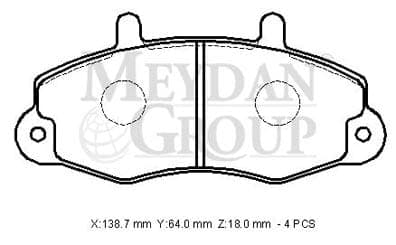FORD TRANSIT- T12- 93/96; ÖN FREN BALATASI T12 (DİSK) (138,8X64X18)(BRAMAX) thumbnail 4